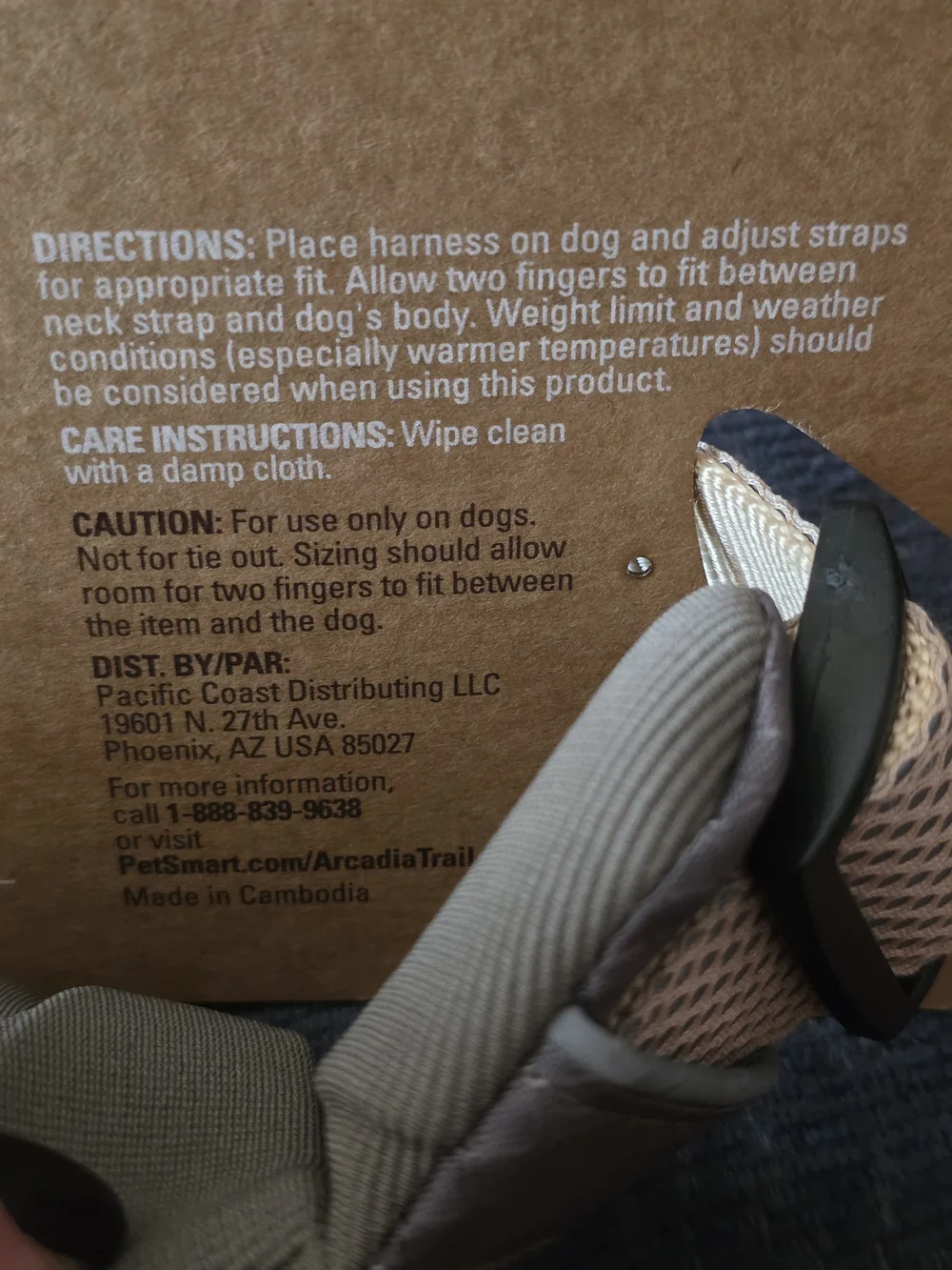 Arcadia Trail Ultimate Lightweight Dog Harness - Brown/Tan Large Nwt